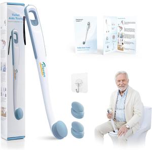Toilet Aids for Wiping Bottom  Ideal for People Overweight,Elderly, Disabled and Post Surgery,Innovative Replaceable Clamp Head and 16.5" Handle