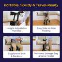 Drive Medical Compact Folding Rollator - Lightweight Foldable Walker for Seniors, 4-Wheeled Walker with Seat & Brakes, Space-Saving & Portable Travel Rollator with 8-Inch Wheels - Just 15.4 Pounds