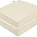 Color Fastness & Waterproof Outdoor Patio Chair Cushions Set of 2, 22 x 22 x 3 Inch Outdoor Seat Cushions for Patio Furniture, Chair Pads with Adjustable Straps (Beige)