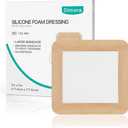 Dimora Large Bandage Ultra Soft Wound Dressing - Bordered Silicone Adhesive Foam Dressing 7"x7" (5"x5"pad) for Bed Sores,Burn Treatment,Large Surgical Wound,Diabetic Ulcers,5 Pack