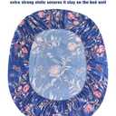 JSD Navy Blue Tropical Floral Printed Sheet Set King Size | 4 Piece Soft Botanical Microfiber Sheets, 16 inch Extra Deep Pocket, OEKO-TEX Certified, Easy Care, Blue Flower