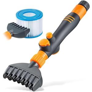Dreyoo Pool and Spa Filter Cartridge Cleaner, Quickly Removes Filter Dirt and Debris, Pool Cartridge Filter Cleaner with 15 Powerful Water Nozzles for Swimming Pool, Spa and Hot Tub Filter Cartridge