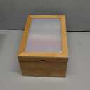 4x6 Index Card Holder with Dividers Bamboo Index Card Organizer Box 4 Compartments Flash Cards Holder with Lid 150 Index Flash Cards 25 Index Cards Dividers 2 Letter Smile Stickers for Office Business