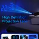 Digital Projection Alarm Clocks for Bedrooms - Large LED Display, 180 Rotatable Projector, 5-Level Dimmer,USB Charger,Battery Backup,Loud Dual Alarms for Kids Elderly,Heavy Sleepers,Snooze,12/24H,DST (Blue Digits; Blue Projection)