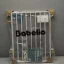 Babelio Baby Gate for Stairs, Kitchen & Doorways, 26-43" W 28" H No Bottom Bar| Easy Installation| One-Handed Operation| Auto-Close| Hardware Mount (Drill Needed) Safety Dog/Pet Gate Indoor (White)