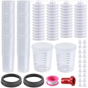 Disposable Paint Gun Cup, HVLP Paint Sprayer Gun Mixing Cups (6 Ounce)