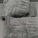 Pauwer Bathroom Rugs Sets 3 Piece Bathroom Shower Rugs with U-Shaped Contour Toilet Mat Absorbent Microfiber Plush Bath Mats Non Slip Bath Rugs Machine Washable Shaggy Bath Mat Set, Light Grey (18"x26"+18"x48"+U Shape 20"x24")