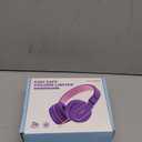 Kids Headphones, AILIHEN I35 On-Ear Headphones for School, Safe Volume 93dB, HD Mic Stereo Headphone for Kid Girls Children, Foldable Wired 3.5mm for Chromebook, Laptop, Computer, Tablet, Pink Purple 