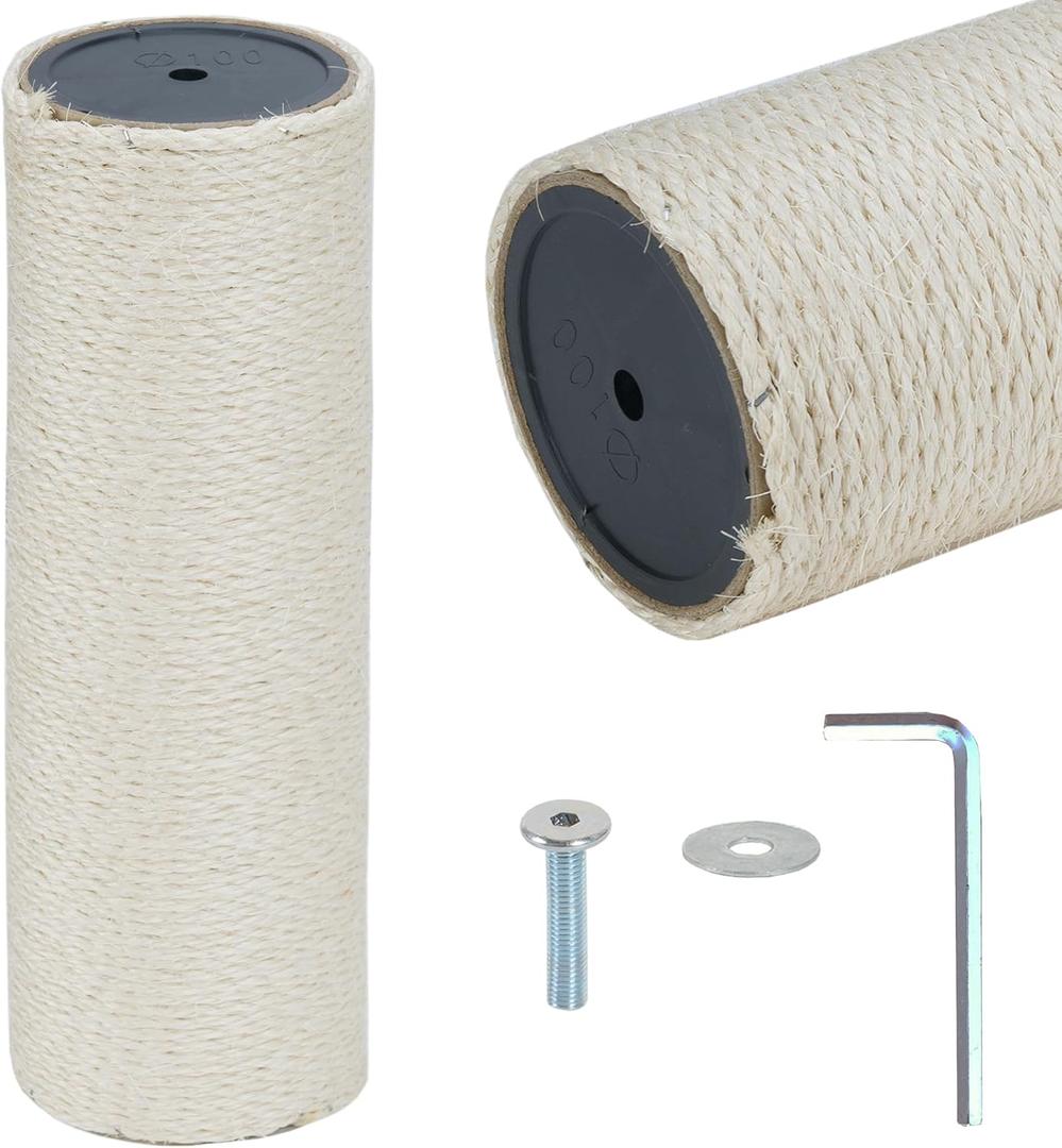 Dimaka Cat Scratching Post Replacement Pole 4.5 inches Diameter,15.7 inches Length,Natural Sisal Covered