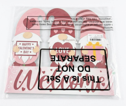 Valentine Gnomes Decorations for Home 9"H Valentines Day Love Gnome Blocks Decor Famhouse Romantic Valentine's Day Gnome Wooden Signs Tabletop Decor for Wedding Anniversary Party Supplies