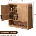 Wall Mounted Bathroom Storage Cabinet with Adjustable Shelf, Wooden Medicine Cabinet Over The Toilet Organizer for Space Saving, Modern Farmhouse Style, Natural Oak, 24.6" W x 7.87" D x 25.59" H