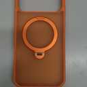 360 Spin Magnetic Stand (Pro-Version) for iPhone 17 Pro Max Case (Compatible with MagSafe) [Military Drop Protection] Matte Translucent Shockproof Protective Phone Case 6.9'', Cosmic Orange