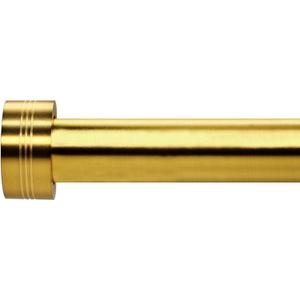 WORLD RODS Golde Curtain Rods for Windows 18 to 88 inches,1 Inch Modern Metal Drapery Rods,Adjustable Heavy Duty Curtain Pole with Round Finials(18"-88"Warm Goldenel)