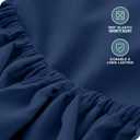 Bare Home Split King Sheet Set - 22" Deep Pockets - Luxury 1800 Ultra-Soft Microfiber Bed Sheets - Double Brushed - Easy Fit - 5 Piece Set - Bedding Sheets & Pillowcases (Split King, Dark Blue)