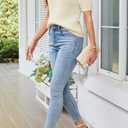 Cakulo Womens Fuzzy Cropped Short Sleeve V Neck Fall Sweaters 2025 Polo Collared Knit Pullover Sweater (Beige, XL)