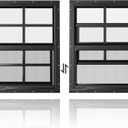 WRISIN 2 Pack Shed Windows 24" W x 27" H Flush Mount, Black Household Windows for Playhouses, Barns, Chicken Coop