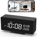 Clock Camera–Indoor Security Camera, Nanny Camera with 2K HD Video,AI Motion Alerts,Digital Clock, Night Vision, 5G&2.4G, Bluetooth Setup,Local & Cloud Storage