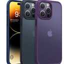 TORRAS Shockproof for iPhone 14 Pro Case, [3X Military-Grade Drop Tested & Slim Silky Feel] Translucent Hard Back with Silicone Protective Anti-Fingerprint Anti-Scratch Phone Case Guardian, Black
