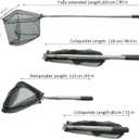 Fishing Landing Net with Aluminum Telescoping Pole 75" Long Handle,Rubber Coated Nylon Mesh,for Steelhead,Salmon,Fly,Kayak,Catfish,Bass,Trout,Shrimp,Crab,for Easy Catch & Release,Extend to 75 Inch