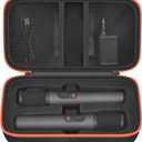 Boobowl Bluetooth Microphone Wireless Case Compatible with JBL PartyBox Wireless Mic - 2X Digital Microphones, Portable Mic Box for Rechargeable Battery, Receivers, Adapter (Bag Only)-Black