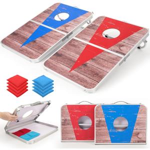 ROPODA Portable Cornhole Board Set,24x16 / 3020in Corn Hole Games for Adults with 8 Bean Bags, Lightweight Aluminum Alloy Edging Cornhole Set for Outdoor Games, Beach and Tailgates