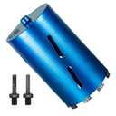 SALI Diamond Core Drill Bits 6" Diameter 10"/254mm Drilling Depth 5/8-11" Thread Core Bit Turbo Laser-Welded Segments for Cured Concrete with, Brick, Block, Masonry, with Two Adapters