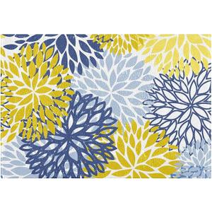 susiyo Bathroom Rug Mat Spring Floral Yellow Blue Chrysanthemums Bath Mat Super Soft Absorbent Plush Shaggy Bath Rugs Non Slip Quick Dry Bath Carpet for Bathroom Floor Tub Shower