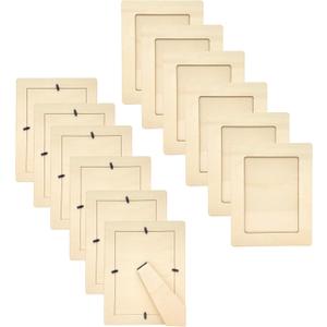 Cregugua Pack of 12 Wooden Picture Frames Unfinished Wood Photos Frames 5x7 for Crafts