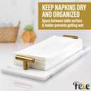 Guest Towel Holder Tray for Bathroom - White Marble-Tray - Napkin Holder for-Bathroom - Paper Hand Towel Holder.