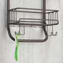 mDesign Modern Metal Wire Bathroom Tub & Shower Caddy, Hanging Storage Organizer Center - 2 Wash Cloth/Razor Hooks, 3 Baskets - for Bathroom Shower Stalls, Bathtubs - Rust Resistant - Bronze