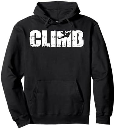 Distressed look climbing gift for climbers Pullover Hoodie, Medium