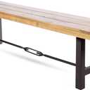 Christopher Knight Home Catriona Outdoor Acacia Wood Bench with Metal Accents, Teak Finish / Rustic Metal 14. 50 x 63 x 17. 75 inches