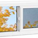 Vinyl Basement Window, 32" x 16" Bathroom Sliding Window with Double Pane Insulated Tempered Glass and Fiberglass Screen for Basement, Bathroom, Shed (White)