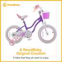 RoyalBaby Girls Bike with Training Wheels and Dual Handbrake, Stargirl Kids Bicycle 16 Inch Toddlers to Big Kids 4-7 Years, Star Purple