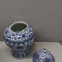 Big Chinoiserie Blue and White Porcelain Ginger Jar with Lid- Handcrafted Decorative General Ginger Jars for Home Decor, Ginger Jar Vase (King Branch)