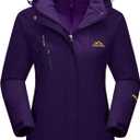 MAGCOMSEN Women's 3-in-1 Winter Coats Snow Ski Jacket Waterproof Windproof Fleece Lined Winter Jacket Parka (Medium, Dark Purple)