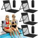 Karenhi 4 Pcs Foldable Poolside Chairs Portable Beach Chair Folding Seat for Edge of Pool Provide Back Support with Carry Bag for Adults Traveling Camping Picnic Lawn