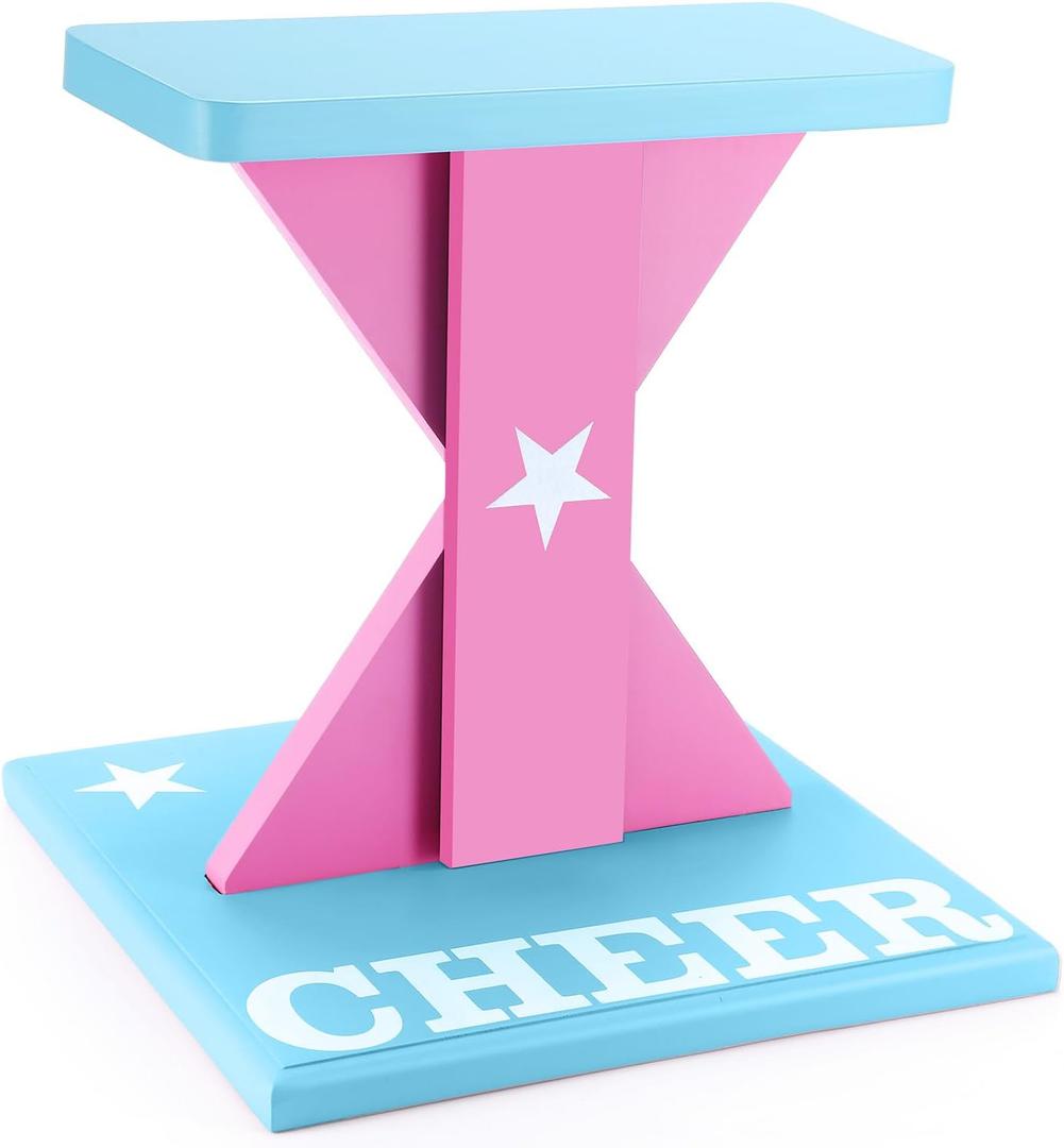 Chunful Cheerleading Balance Trainer 12.2 x 13.19 Inch Wood Wooden Cheer Stunt Training Stand Equipment Cheer Flyer Stand for Flexibility Core Strength and Coordination Training