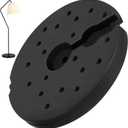 5.95Lb Round Plastic Floor Lamp Base Weight, 9.3 Inch Black Weighted Disc for Home Living Room Bedroom Lighting