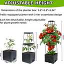 2Pcs Raised Garden Bed Tomato Planter Box with Trellis, 45 Inch Self-Watering Large Tomato Cage for Patio Garden Pots, Climbing Plants Cucumber Vine Vegetables Flowers Outdoor & Indoor