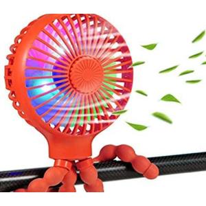 Versatile Handheld Stroller Fan Red
