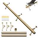 Shantra 6ft Bar Foot Rail Kit, 304 Stainless Steel Tube with Polished Finish & Brushed Brackets, Brass Bar Foot Rest Rail, Complete Undercounter Mount Hardware and Tubing