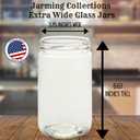 JARMING COLLECTIONS 32oz Extra Wide Mouth Glass Storage Jar with BPA-Free Plastic Lid Quart Size Airtight Mason Jar for Kitchen, Pantry, and Food Storage (Set of 2)