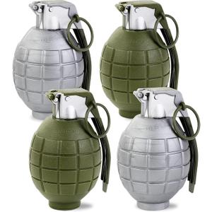 Liberty Imports 4 Pack Kids Toy Military Army Pretend Play Plastic Hand Grenades with Realistic Sound Effects