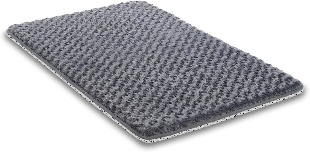 XXL Dog Bed for Crate High Resilience Foam Crate Pad Mat for Large Dogs Washable Anti-Slip,47" x 29",Dark Gray