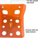 2 Pack Thick Salt Block Holder Mineral Brick Feeder Tray for Cattle Horse Goat Sheep (Small Size, Orange)