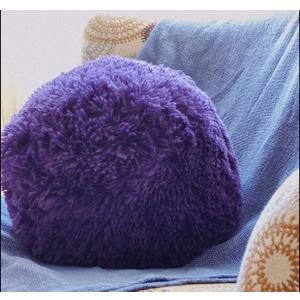Super Soft Faux Fur Throw Pillow, 12" Diameter Throw Pillow (Purple)