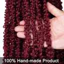 ZRQ 6 Packs Butterfly Locs 30 Inch Burgundy Distressed Locs Crochet Hair Pre-looped Soft Locs Crochet Braids Long Goddess Locs Synthetic Hair Extensions For Women BUG#