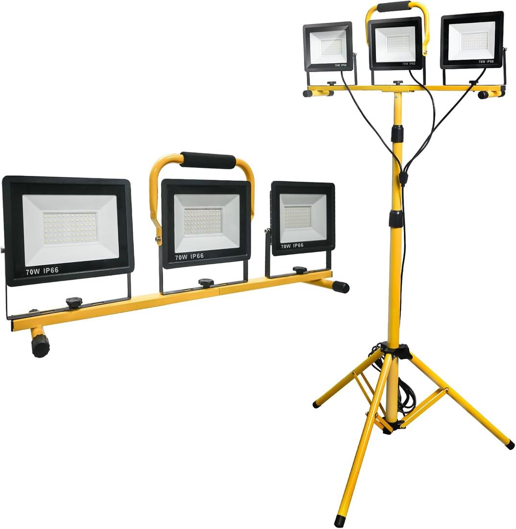 LED Light Work Stand: 21000LM Portable Lighting for Job Site, Construction & Garage Workshop