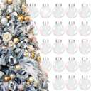 30Pcs Christmas Iridescent Ornaments Balls, 2.4" Transparent Plastic Ornaments with Removable Silver Cap Hanging Cords for Xmas Holiday Home Party Decor DIY Crafts
